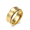 Alin Gold Plated Classic Stainless Steel Wedding Band Rotating Ring with Simple Design for Men