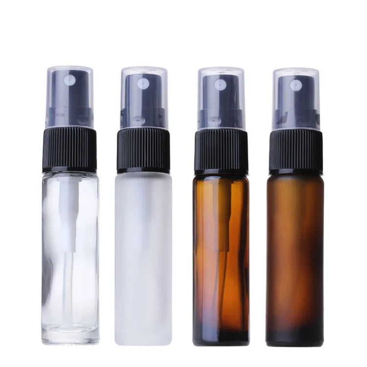 Hot Selling Travel Spray Cosmetic Packaging 10ml Thick Frosted Matte Brown Perfume Glass Spray Bottle