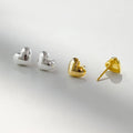 Minimalist Fashion Earring 925 Sterling Silver Trendy Heart Earrings Small Simple Gold Plated Stud Earrings Women