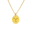 Fashion Nice Best Selling 14K Gold Plating Women's Necklace with Smile Pendant Stainless Steel Jewelry Necklace for Gift