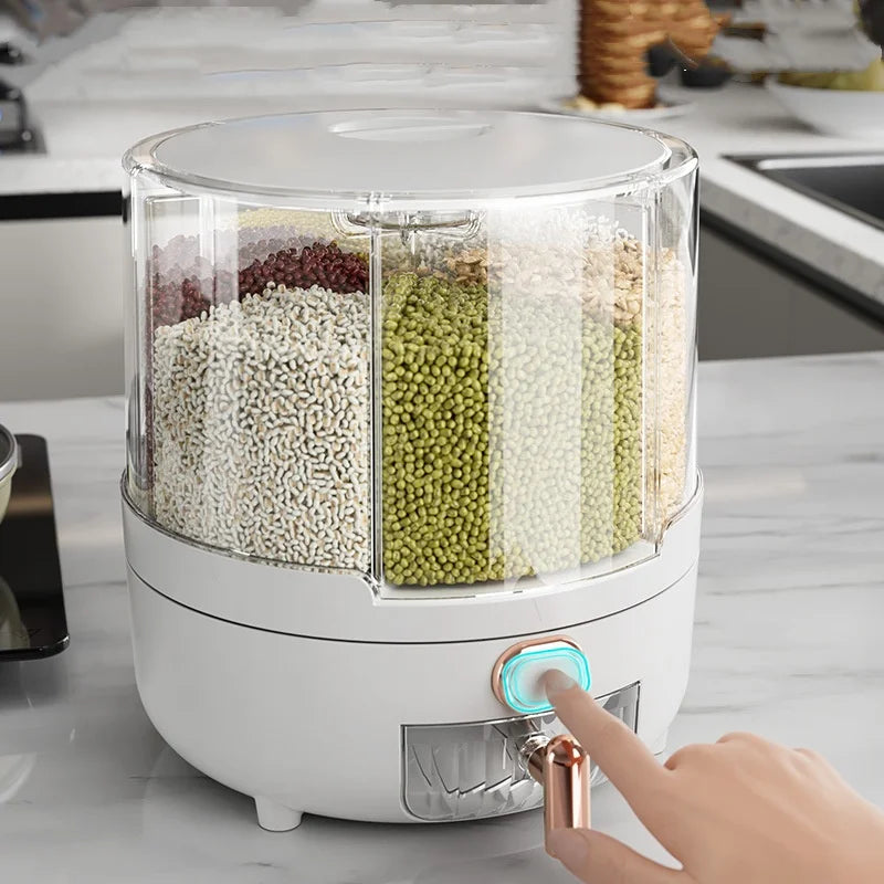 Kitchen Bulk Food Storage Organizer PP Cereal Dispenser Rotating Bins Cup for Beans Rice Grain Dry Goods Tool Box Packaging
