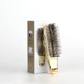 Custom logo Rose Gold Hair Brushes for Women Silver Curly Hair Brush With Short Handle Luxurious Hair Brush with Paper Box