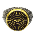 Classic Design Egyptian Jewelry Symbol of Protection Golden Eye of Horus Signet Ring