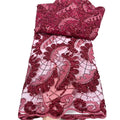Corded Net Fabric Heavy Embroidery Gown Sequence Lace African Cloth Material Lace Fabric for Dresses