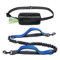 Dual Handle Elastic Bungees Retractable Rope Hands Free Dog Running Leash with Zipper Pouch
