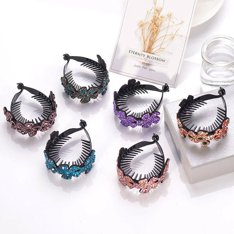 Shiny Rhinestone Hair Claw for Women Big Size Acrylic Fancy Hair Accessory