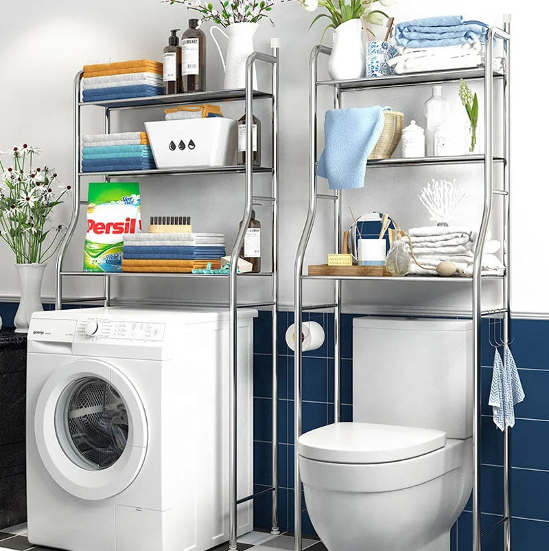 3 Tiers Toilet Shelf Bathroom Rack Over Laundry Washing Machine Storage Shelves