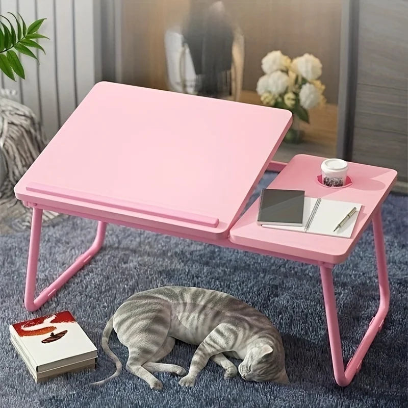 Ergonomically Designed Integrated Foldable Bed Laptop Lazy Desk With Adjustable Height Compactness and Versatility