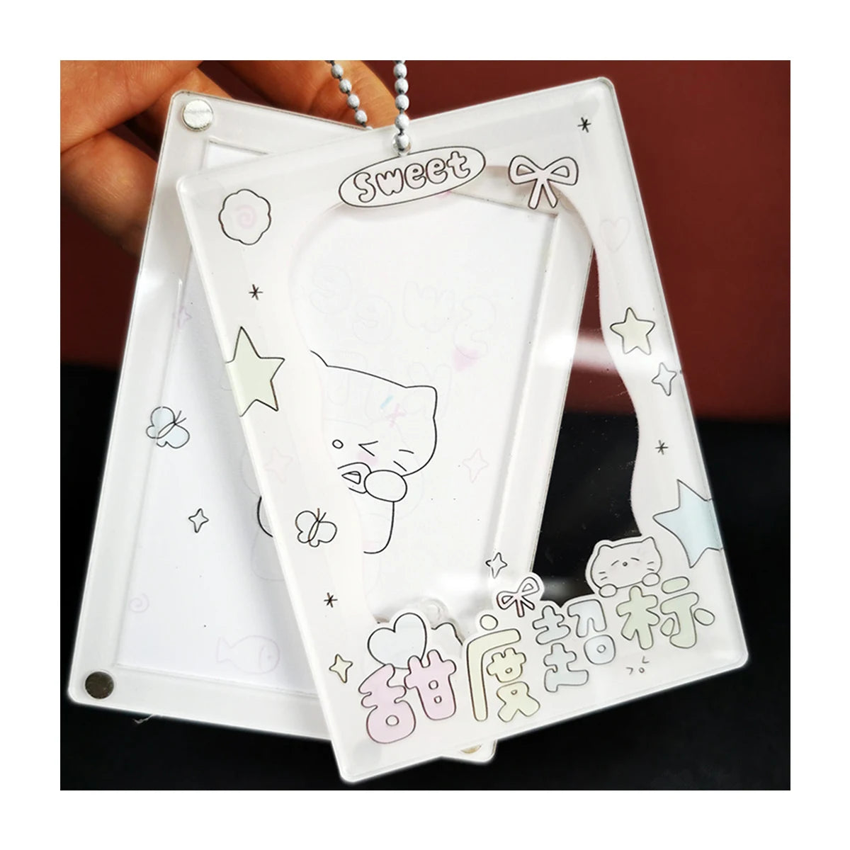 One Piece Custom Kpop Photocard Holder Anime Style Acrylic Photo Frame Keychain with UV Printing Make Your Own Plastic Keychain