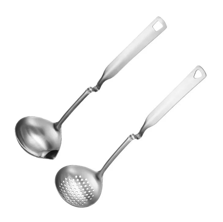 Kitchen Tools Stainless Steel Hot Pot Slotted Oil Separator Strainer Scoops Soup Spoon Set