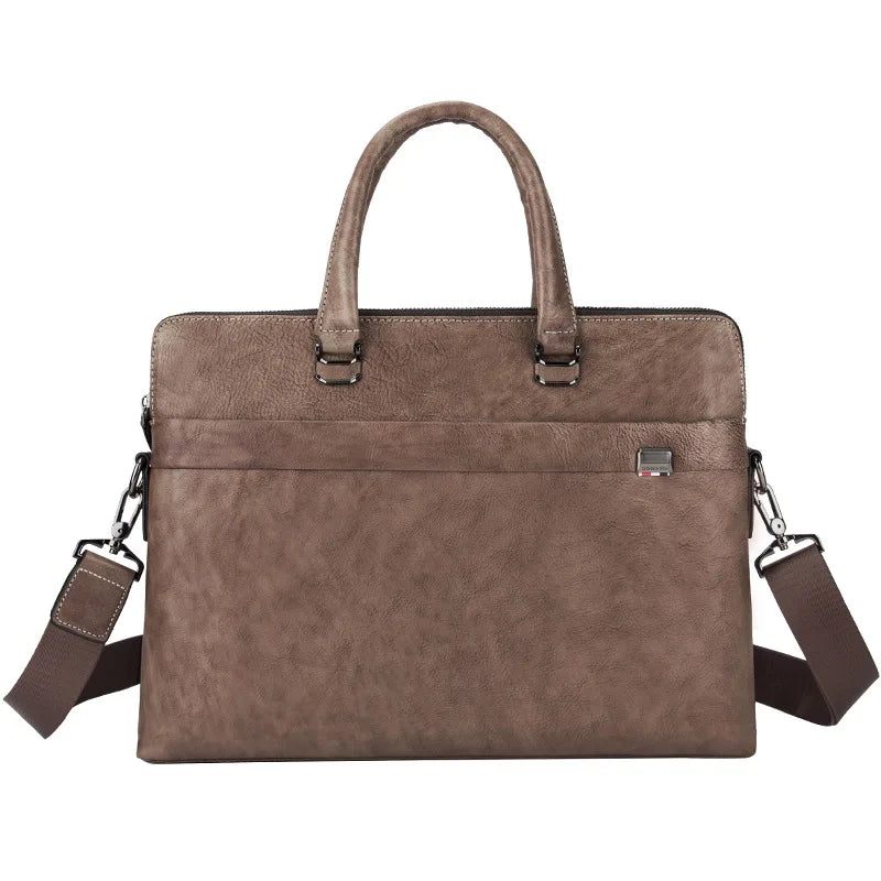 Dongguan China Manufacturer's Genuine Leather Men's Casual Luxury Classic Style Shoulder Laptop Bag/Briefcase Handbag