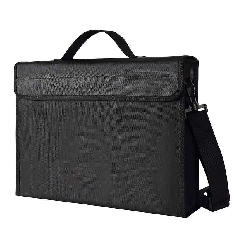 Expanding A4 Fireproof Waterproof Silicone Coated Fiberglass Sustainable Home Office Document Organizer Bag Shoulder Strap