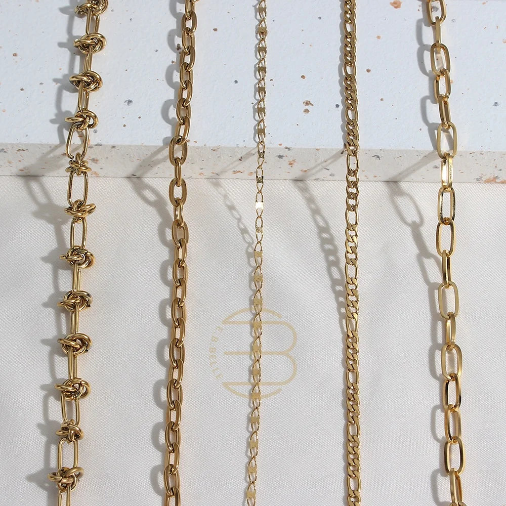 Dreamshow Tarnish Free New Design Chain Necklaces Set Stainless Steel PVD 18K Gold Plated Necklace