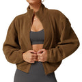 Womens Fuzzy Fleece Jacket Zipper Coats Casual Winter Warm Outwear With Pockets Women's Coats