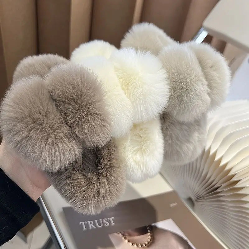 Korea Cute Autumn Winter Hair Claw Large Fluffy Hair Clip Candy Color Shark Clip for Women Hair Accessories
