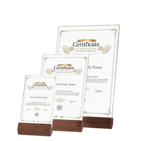 Double-sided Display Stand Display Rack Acrylic Solid Wood Base Menu Holder Advertising Card Table Decoration