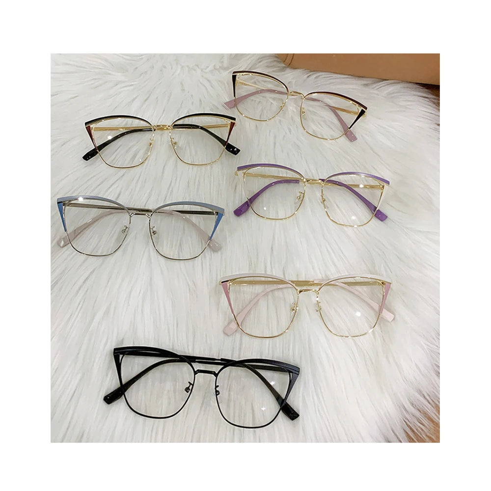 SPARLOO 2453 Women Cat Eye Change Color Photochromic Anti Blue Light Lens Eyeglasses Frames