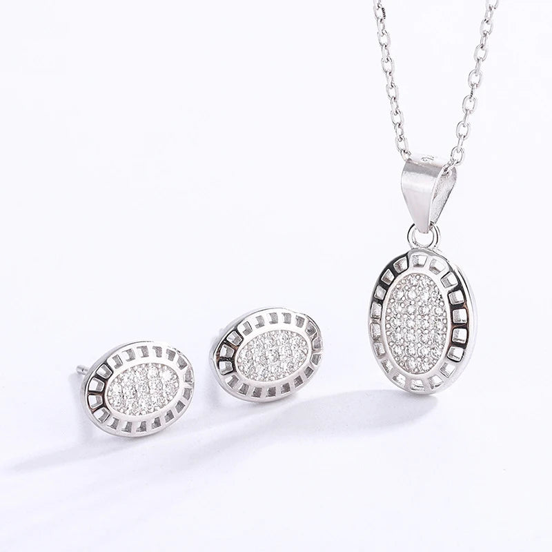 Fashion Design Earrings S925 Personality Wedding Ladies Sterling Silver Wedding Gift Jewelry Set