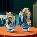 Goldfish and Lotus Flower Decorative Glass Vase High-end Enamel Handicraft Table Ornament Cloisonne Vase for Home Decoration