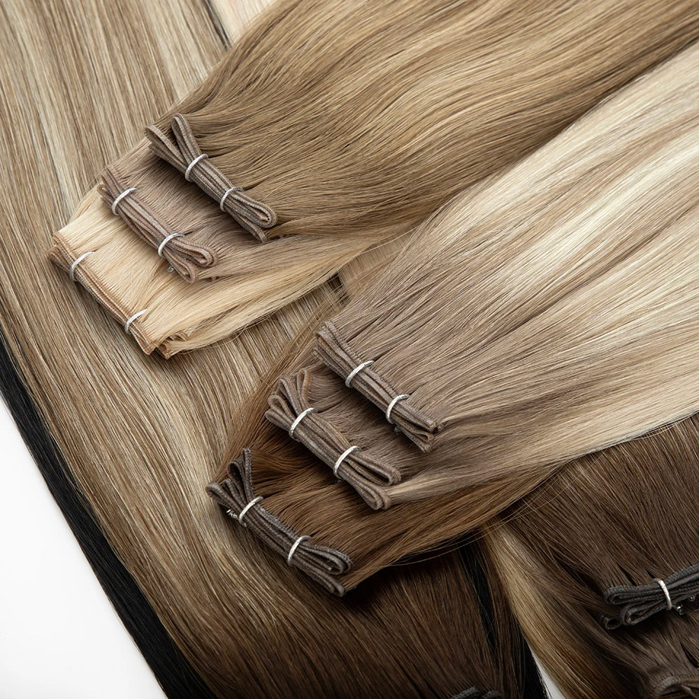Hot Selling Genius Weft 100% Remy Cuticle Aglined Russian Hair Can Be Cut Genius Weft Hair Extensions