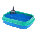 Eco-Friendly Large Semi-Closed Cat Litter Basin Green Plastic Cat Products for Pet Waste Disposal