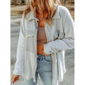 F230674 Custom Logo Women Summer Spring Long Sleeve Tshirts Single Breasted Outdoor Women Casual Button Jacket T Shirt Top