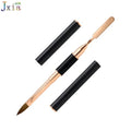 Jiexia Custom Logo Black Handle Rose Gold Ferrule Manicure Painting Tool Nail Art Poly Gel Brush with Spatula