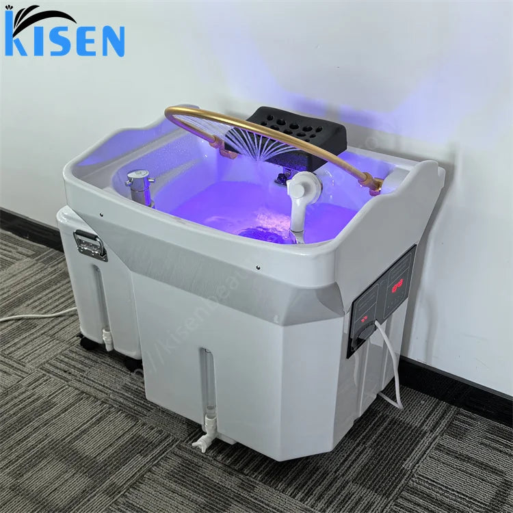 KISEN Best Selling Pipeless Head Spa SHAMPOO Chair Luxury Salon Bed Furniture Portable Shampoo Bowl for Beauty Salon Use