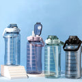 Outdoor Portable Large-capacity Scale and Straw Space Cup Plastic Cup Sports Large Kettle Bottle