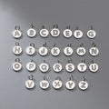9.5mm Disc A-Z Initial Letter Charm 925 Sterling Silver Shiny Zircon 26 Alphabet Letter Pendant for DIY Jewelry Making Supplies