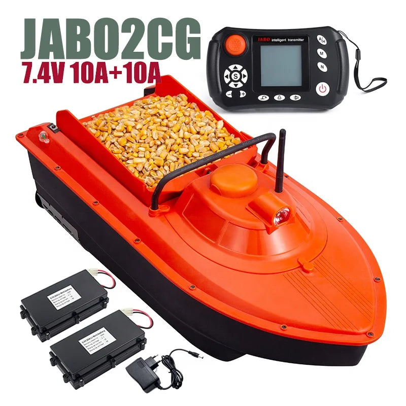 EU German Warehouse Orange JABO2CG 7.4V10A*2 Two Battery Backpack Bag Fish Finder Sonar Gps Fishfinder Carp Fishing Rc Bait Boat