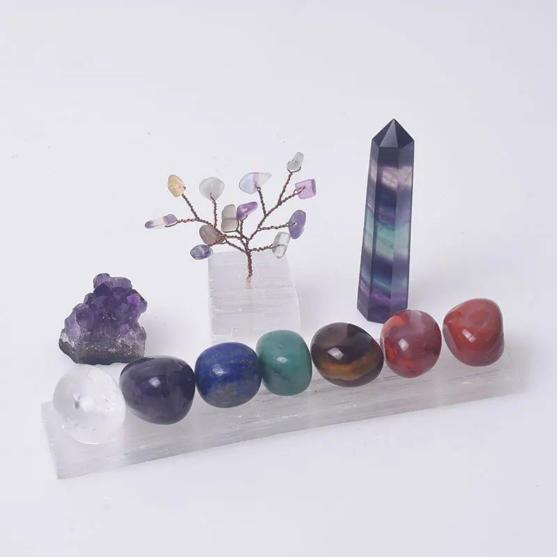 Wholesale Custom Crystals Bohemian Meditation Box 7 Chakra Stones Set for Healing