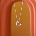 2023 Fashion Silver Plated Necklace Vintage Jewelry Zircon Heart Necklace Women Valentine Day Gift