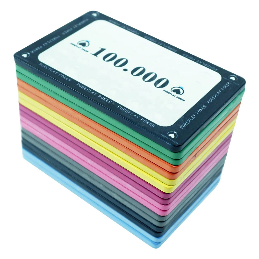 Rectangle Ceramic square Plaques 39g Colored Casino Poker Chips with Value Custom Any Design Can Do Form Professional Suppliers
