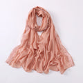 Zifeng OEM Bufandas Por Mayoreo New Fashion Pearl Streamer Chiffon Hijab