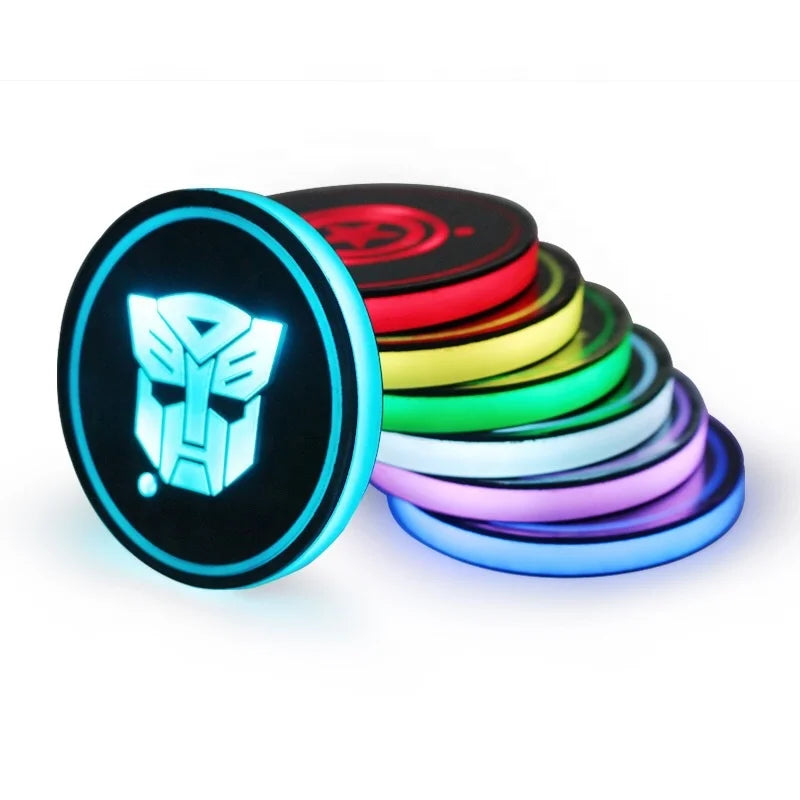 Car Seven Colourful LED Water Drink Glass Bottle Cup Mat Brightly Luminous Water coaster