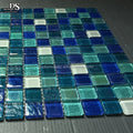 Modern Blue 4mm Crystal Glass Mosaic Tilel for Swimming Pool Mosaic Tile for Kitchen Hotel Shower Outdoor Wall Floor Decorative
