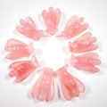 Huiying Feng Shui Style Vivid Gemstone Animal Carving Rose Quartz Angels