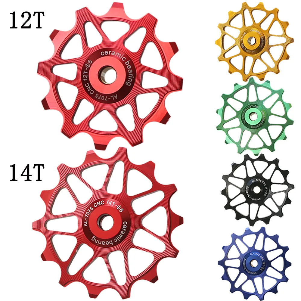 12T & 14T Ceramic Bearing Jockeys for Road Bike Rear Derailleur Pulley Wheels Bike Accessory
