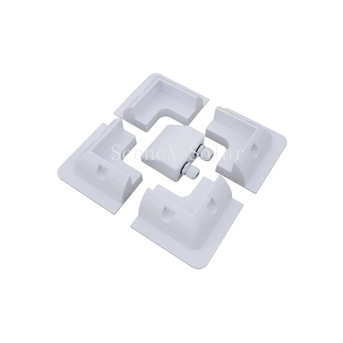Black ABS Solar Panel Corner Mounts Pack of 4 ABS Mounting Brackets for Caravan and RV Solar Mounting System