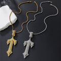 Men's Fashion Cool Hip Hop Gold Silver Plated Cross Pendant Necklace Iced out Big Cross with Alloy Chains for Gift or Wedding