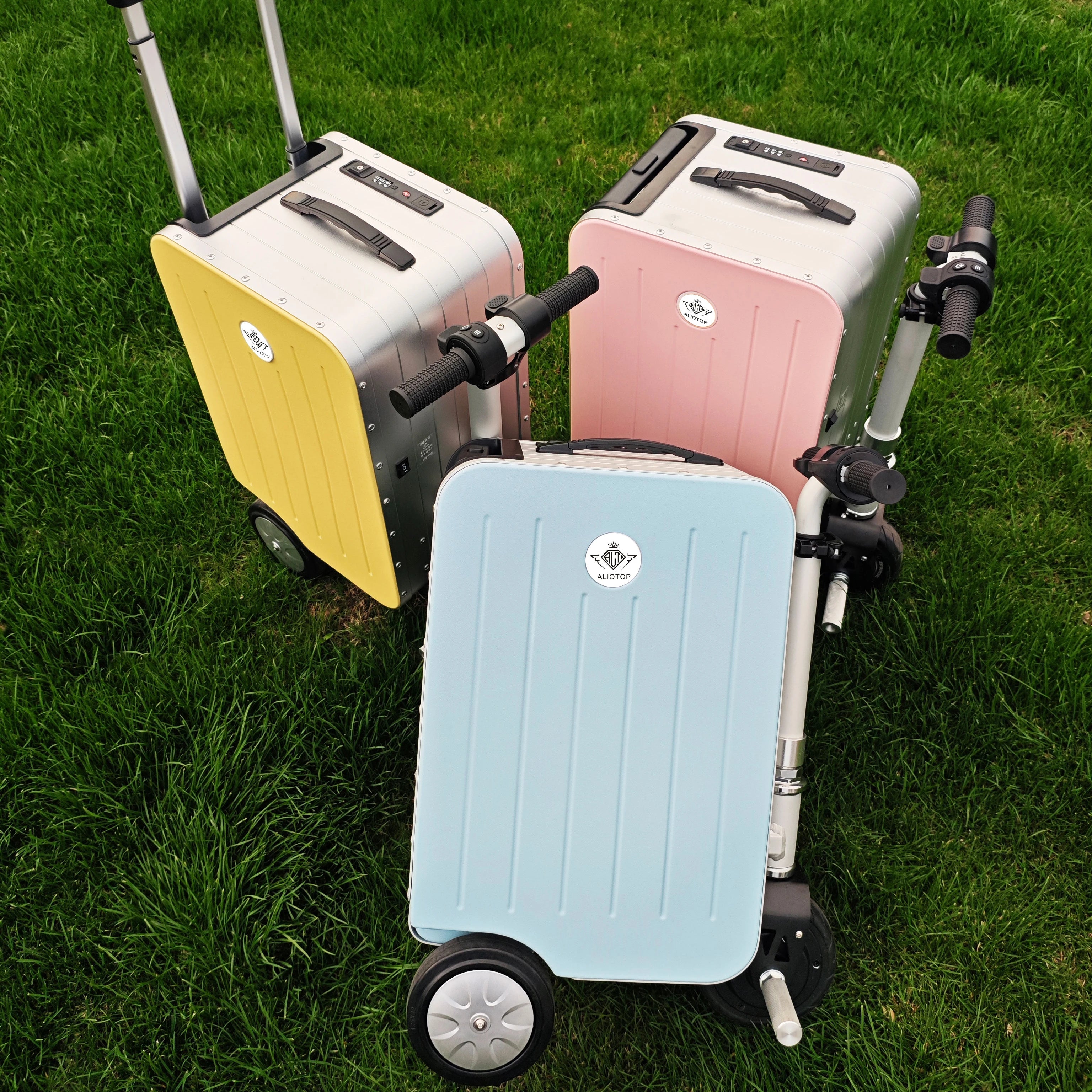 Aliotop Electronic Trolley SA3 Remote Control 20 Inch Suitcase Scooter USB TYPE-C Charging Port PC Material Aluminium Frame