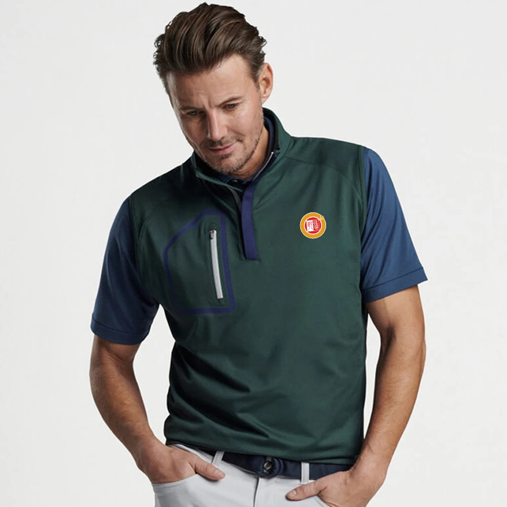 Custom Wholesale 100% Polyester Mens Quarter 1/4 Zip Utility Sleeveless Lightweight Functional Golf Sports Vest