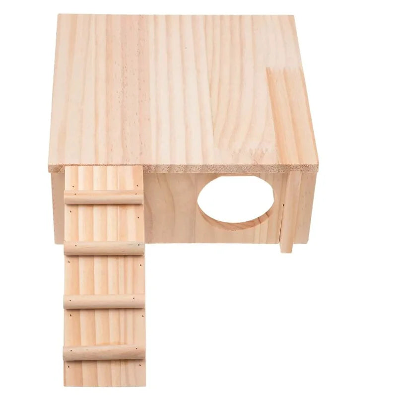 Multifunctional Solid Wood Pet Room Furniture Hedgehog Shelter Play Toys Hamster House Hideout for Pets
