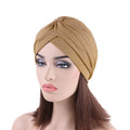 Wholesale Custom Logo Hair Accessories Design Plain Twist Solid Color Bonnet Cap Polyester Hair Turban for Women