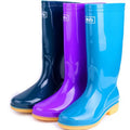 Men's Knee-Length PVC Waterproof Rubber Rain Boots Custom Printed High Mining Wholesale Shoes Steel Toe Mesh for Summer Winter