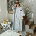 Cute Summer Knitted Short Sleeve Loose Maternity Pajamas Female Elastic Waist Breathable Quick Dry Nightdress