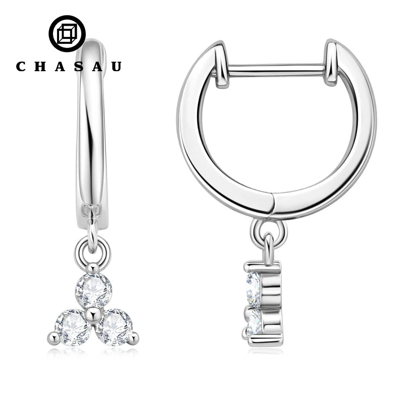 Earrings Wholesale Bulk 2.5mm( Moissanite Diamond 925 Sterling Silver Classic Fashion Jewelry Earrings Hoop Earrings for Women