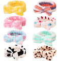 Colorful Fuzzy Bow Headband Coral Velvet Headband Cute SPA Headbands Female Face Hair Band Big Bow