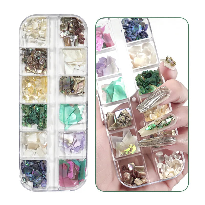 Nail Supplies Irregular Sea Shell Fragment Glitter 3D Shell Sequin Nail Art Accessories